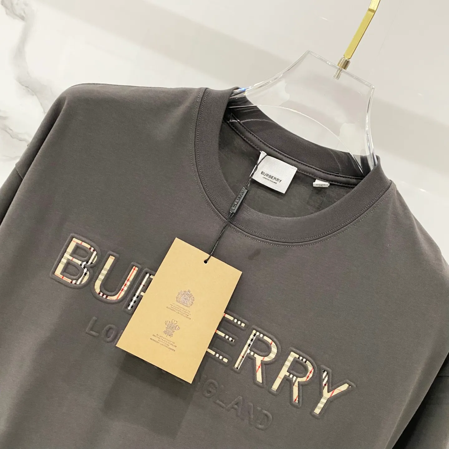 BURBERRY/ - 260 T LOGO Quality 100 ％ Versatile Size:XS-L :Black.White.Gray